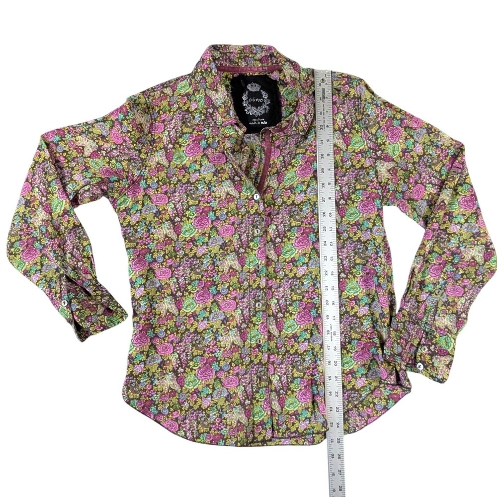 Cino Floral Button Down Shirt Womens Medium Rose Print Boho Cottagecore Blouse - Picture 10 of 13